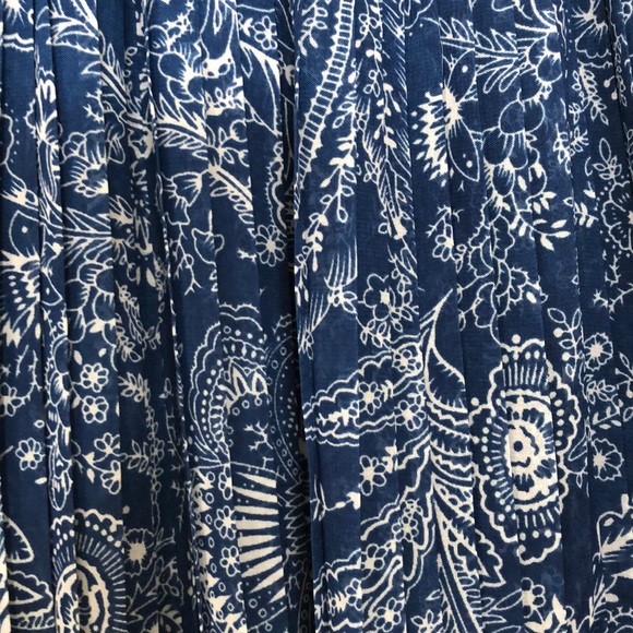 Cathy Daniels Blue & White Pleated Maxi Skirt S - Picture 3 of 8